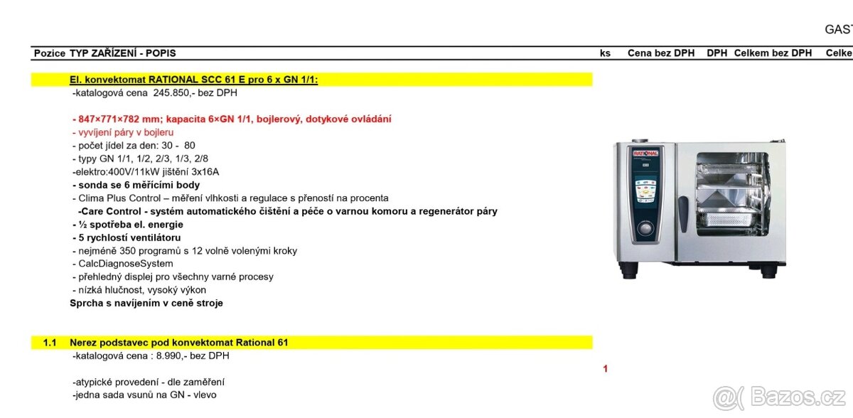 El. konvektomat RATIONAL SCC 61 E pro 6 x GN 1/1: - 2