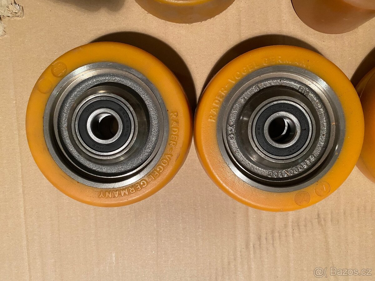 Paletový vozík, paleťák- kolečka- nová-více kusů a velikostí - 2