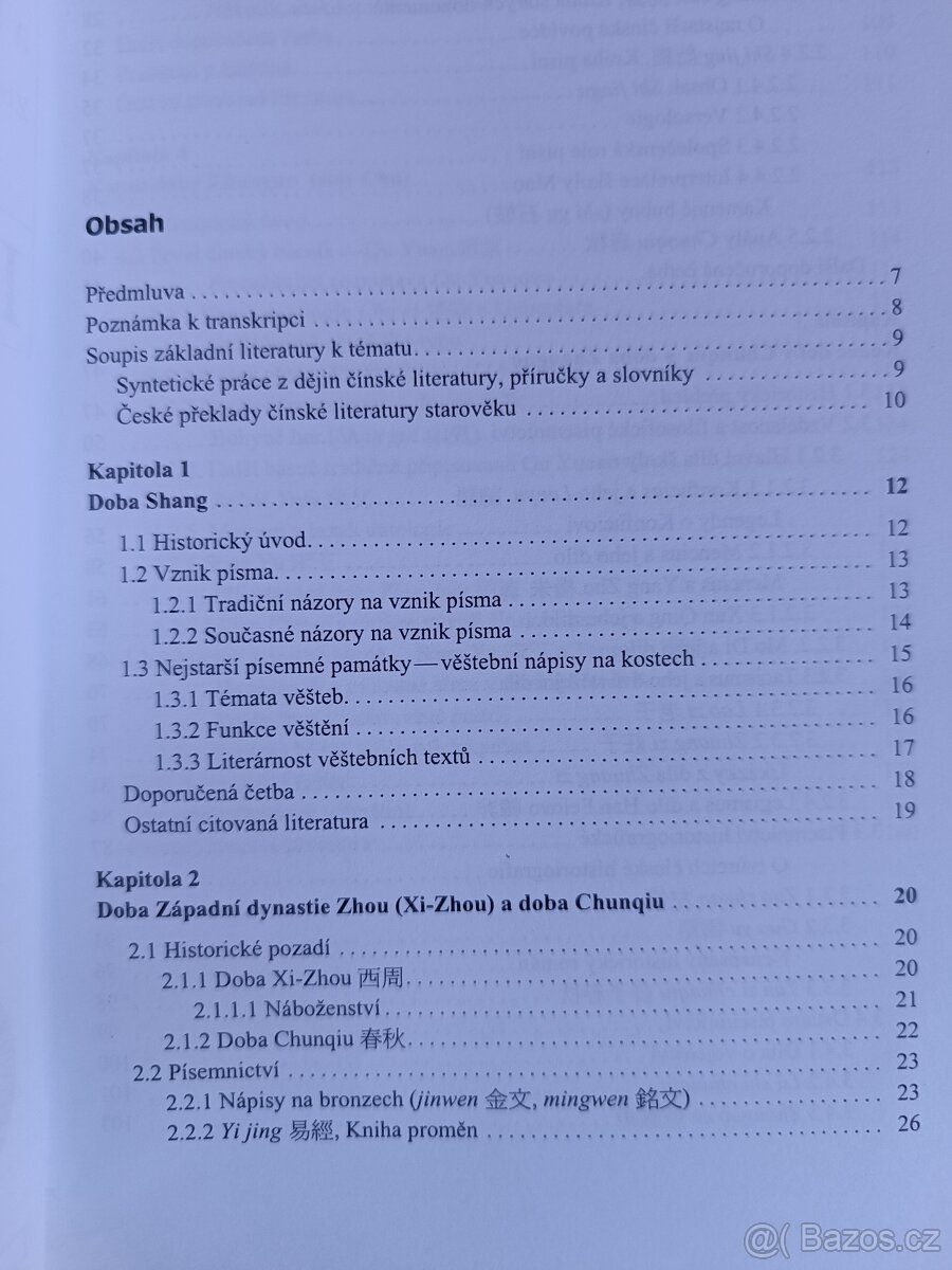 Úvod do dějin čínského písemnictví a krásné literatury, Olgá - 2