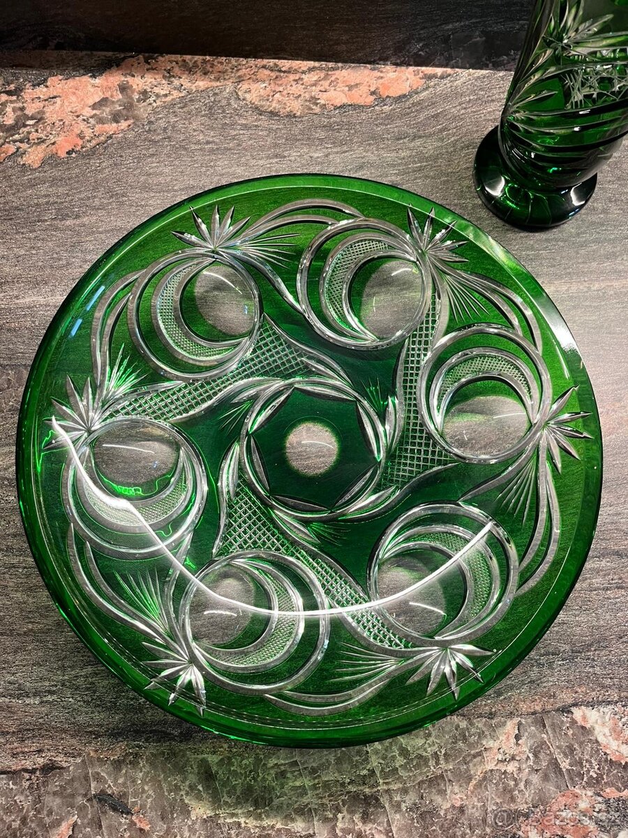 Skleněná váza a mísa asi ceasar crystal - 2