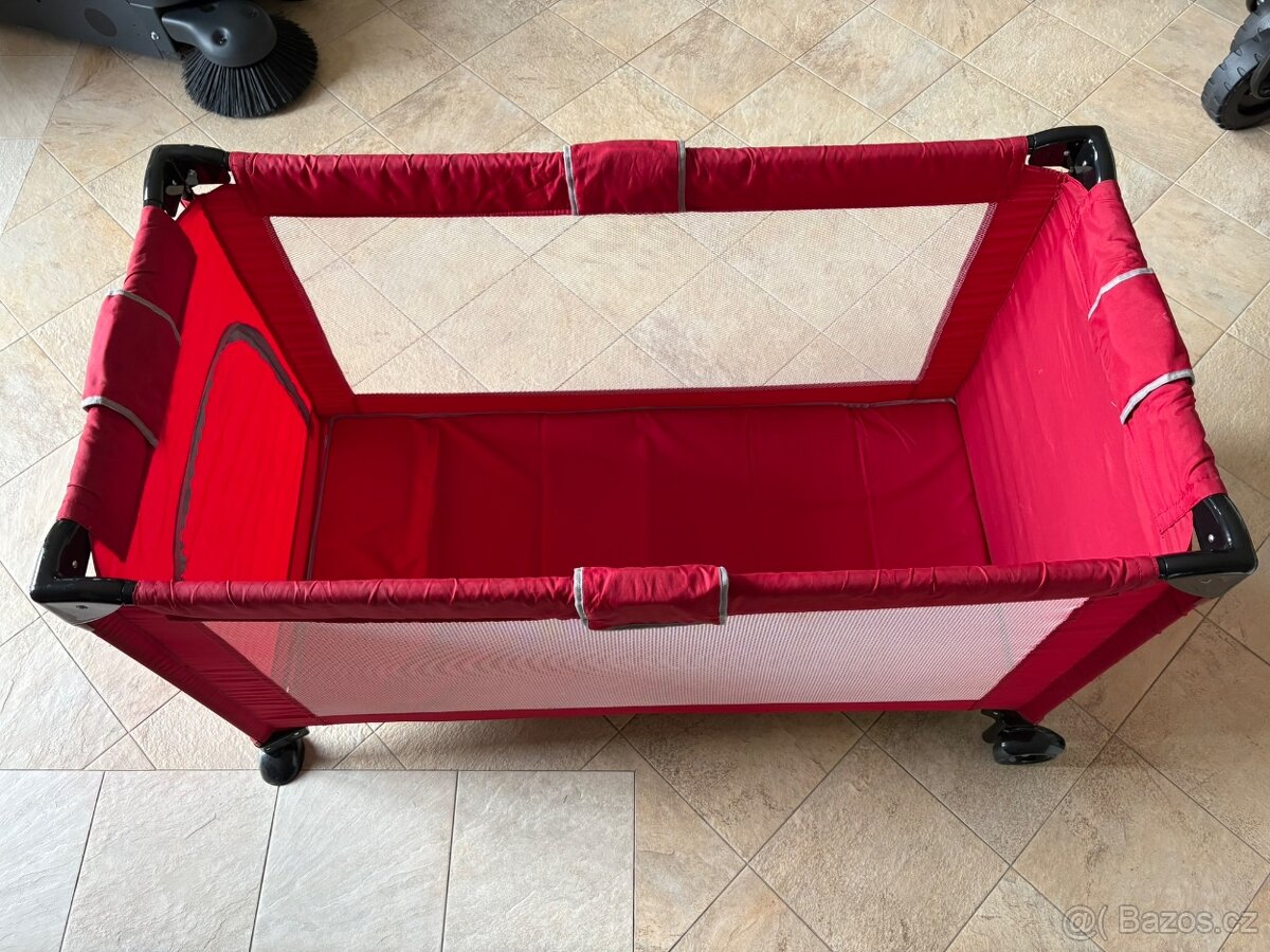 Cestovní dětská postýlka Koelstra – červená - 2