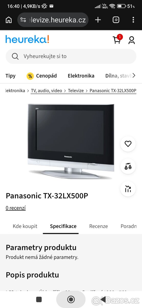 TV LCD Panasonic TX-32LX500P (82cm) - 2