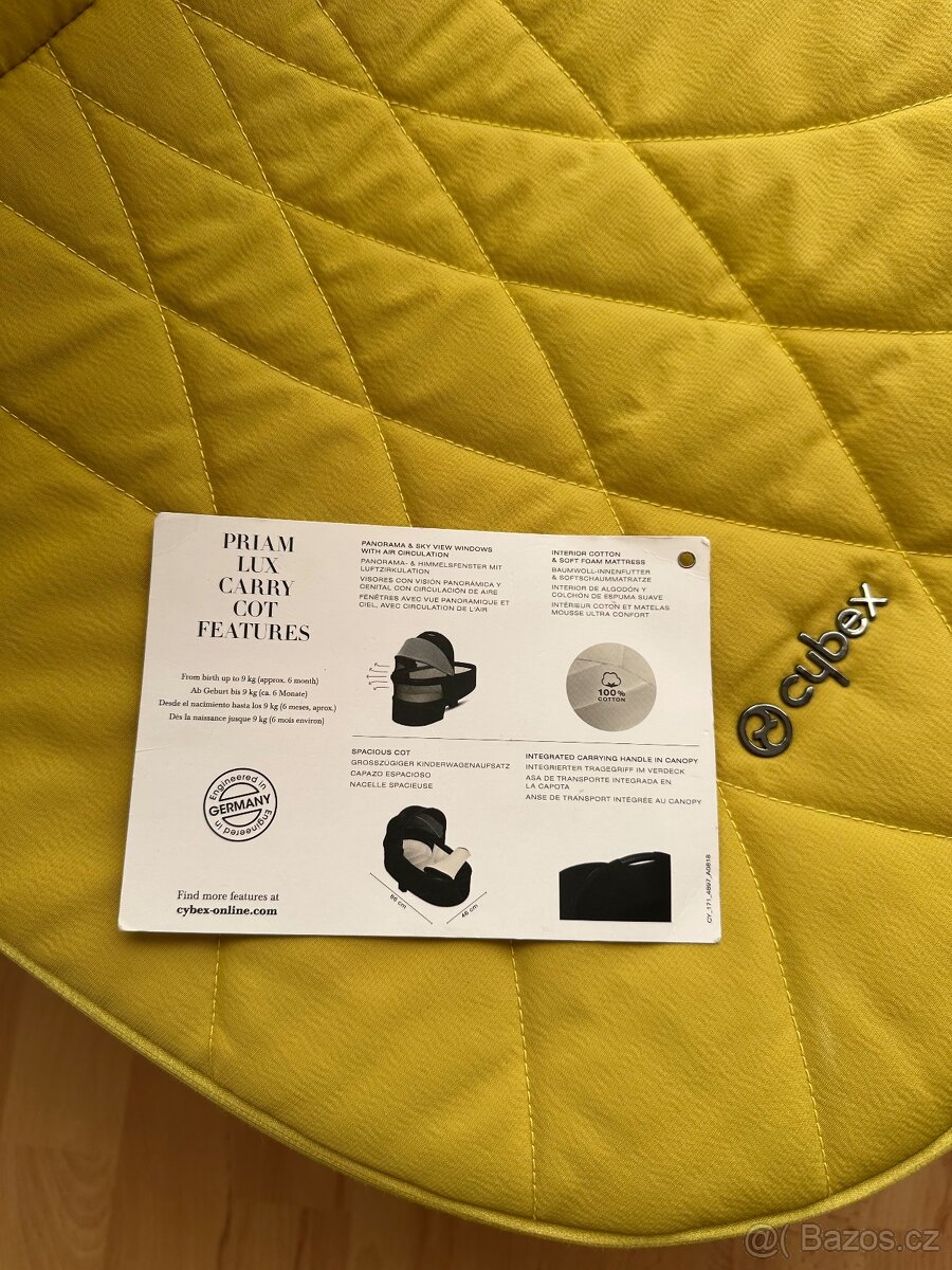 Cybex priam lux carry cot mustard yellow - hluboka korba - 2