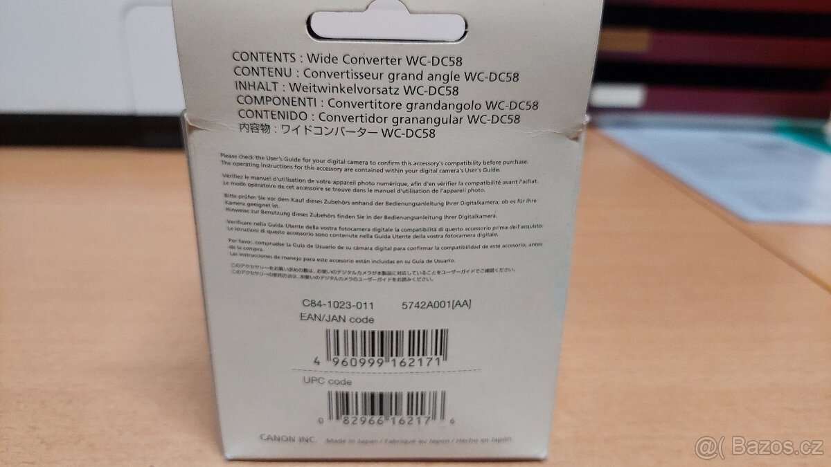 Canon WC-DC58 0.8x širokoúhlá předsádka - 2