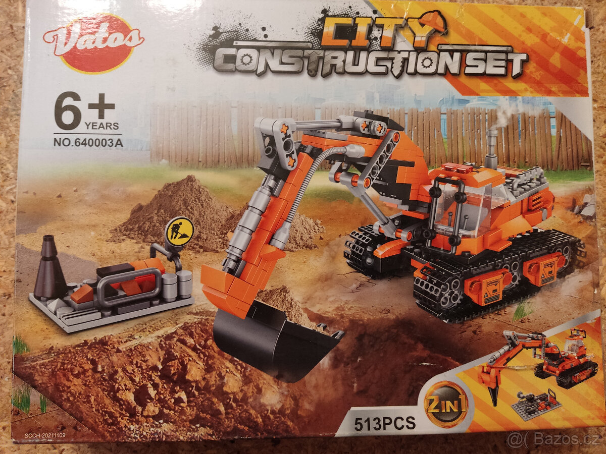 VATOS STEM 2v1 Stavební stroje, 513 dílků - 2