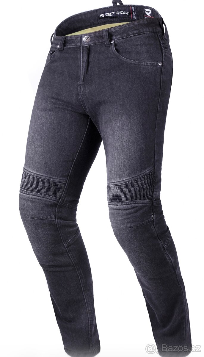 Jeansy na motorku Street Racer Spike II CE černé - 2