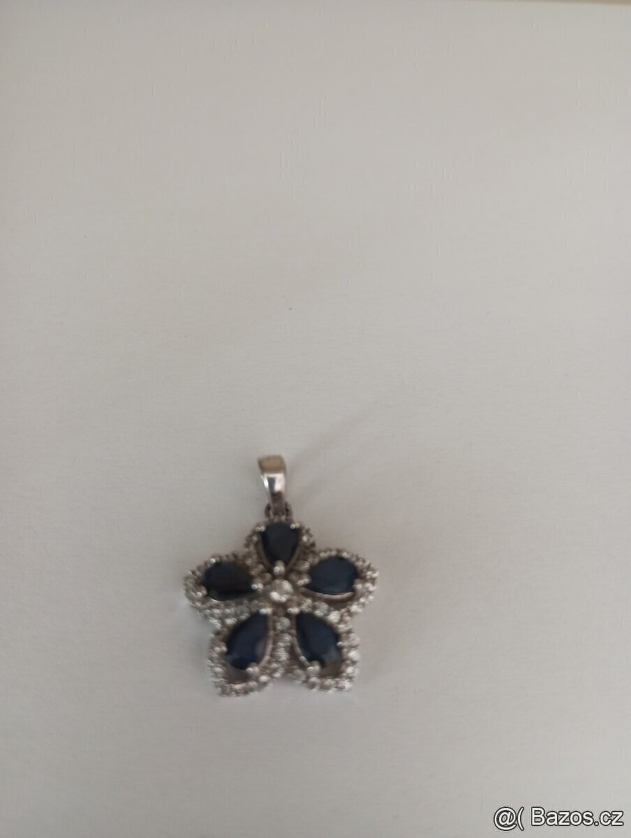 přívěšek se safíry ve stříbře (Ag) (nový) - 2