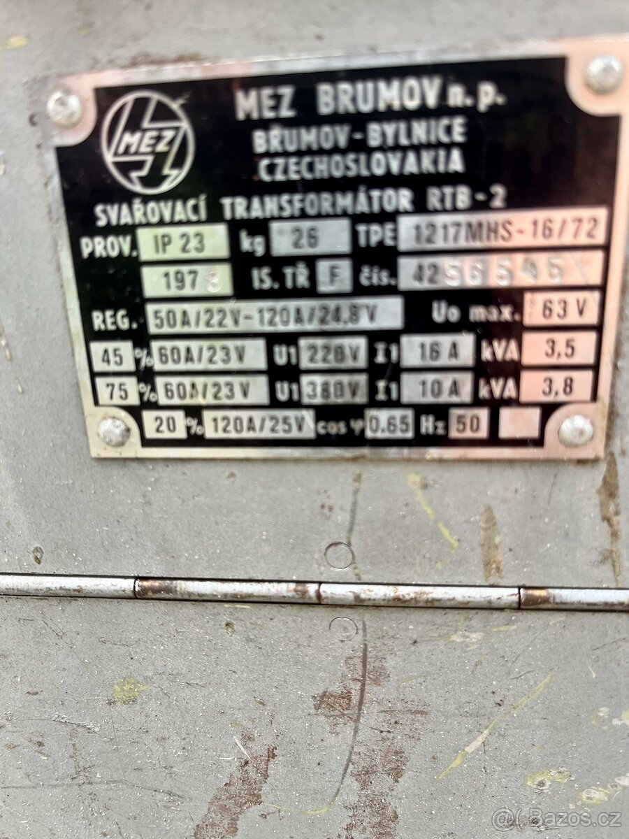 Transformátorová oblouková svářečka na obalené elektrody - 2