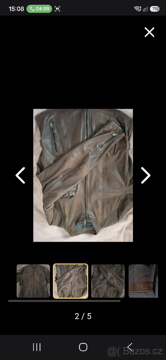 Pánská kožená bunda Massimo Dutti, hnědá - 2