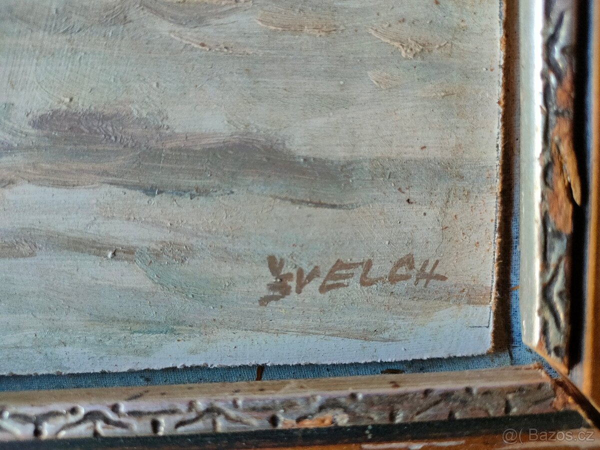 Obraz - Zimní krajina. Ak. malíř Jaroslav Švelch - 2