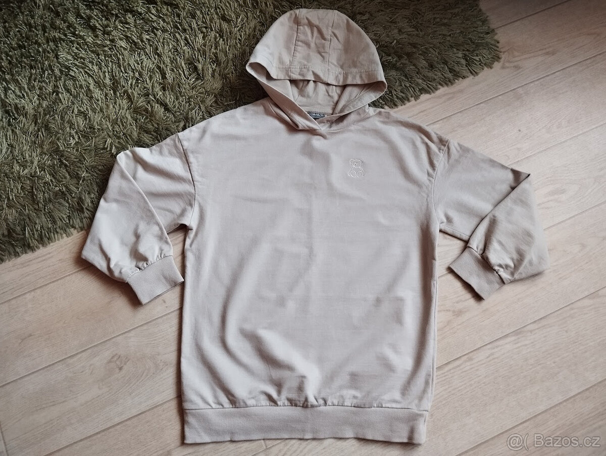 Béžová/melír/smetana mikina+sako vel.146/152/158//10-13 let - 2