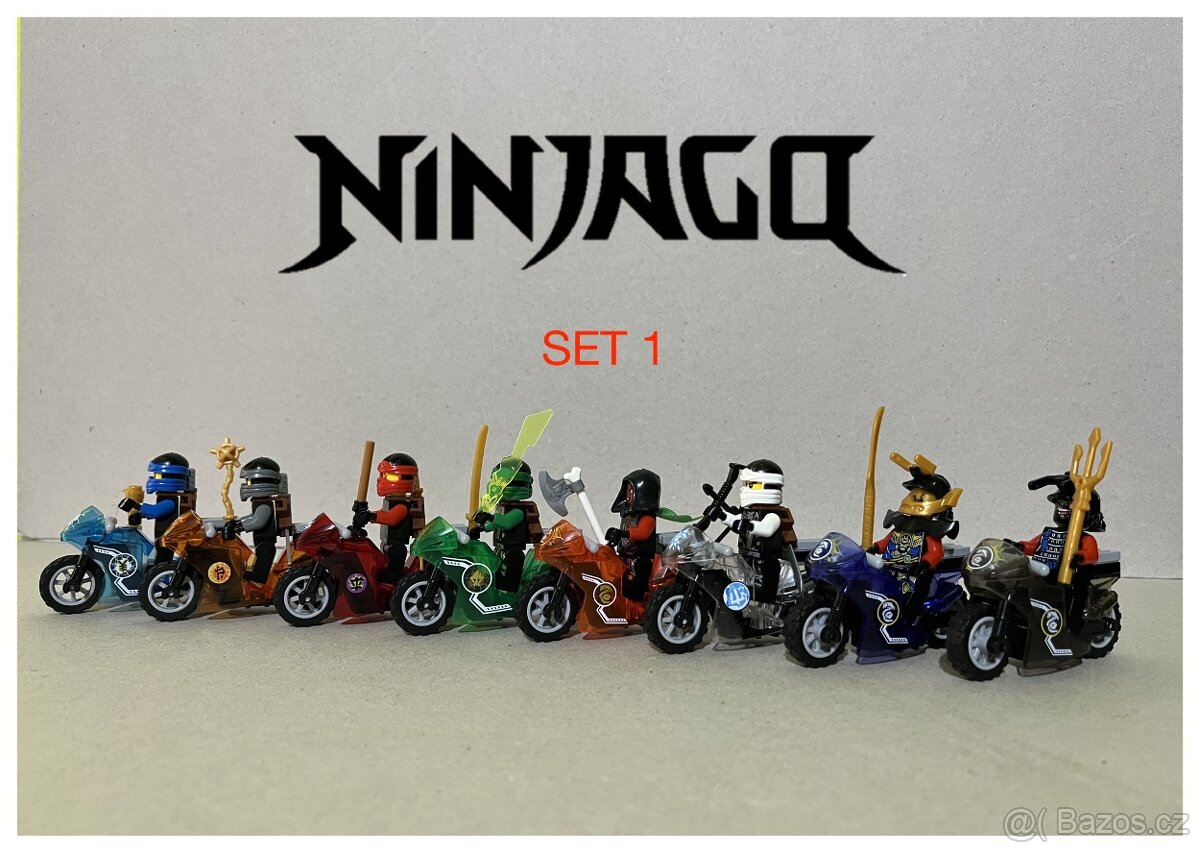 Figurky Ninjago - motorky (8ks) typ lego - nove, nehrane - 2