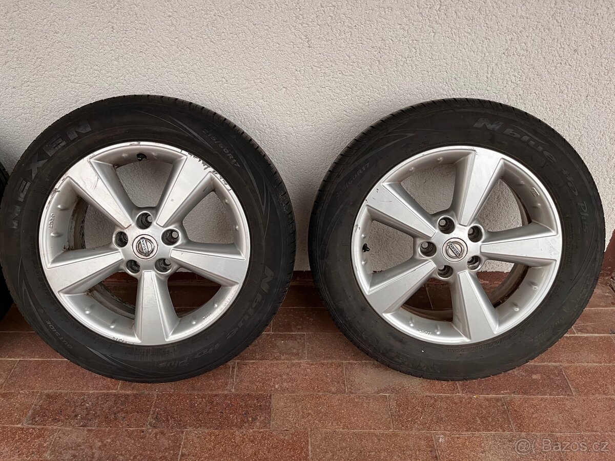 Alu disky NISSAN 5x114,3, ráfek 6,5Jx17 s letnimi pneu - 2