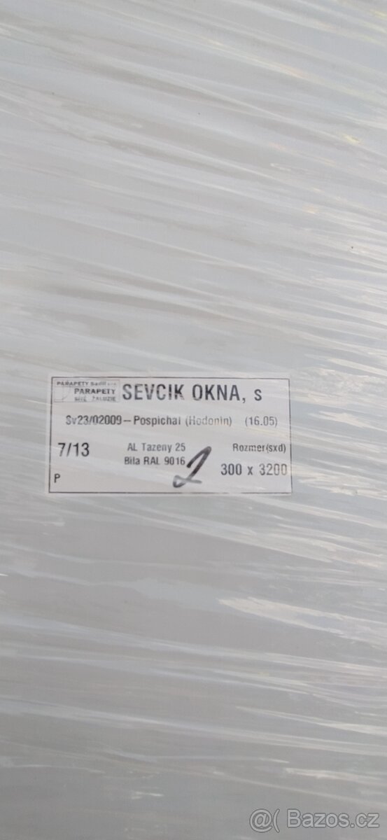 Prodám nové nepoužité hliníkové parapety - 2