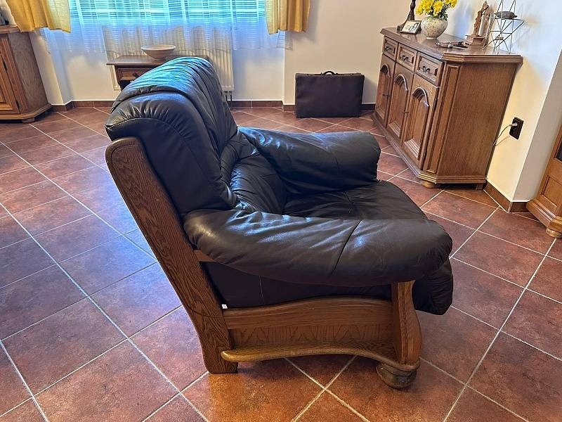 376 Kožené rustikální křeslo masiv - 2