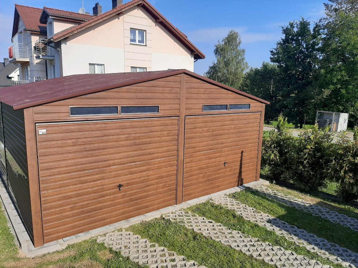 Plechová garáž 6x5,8m - 2