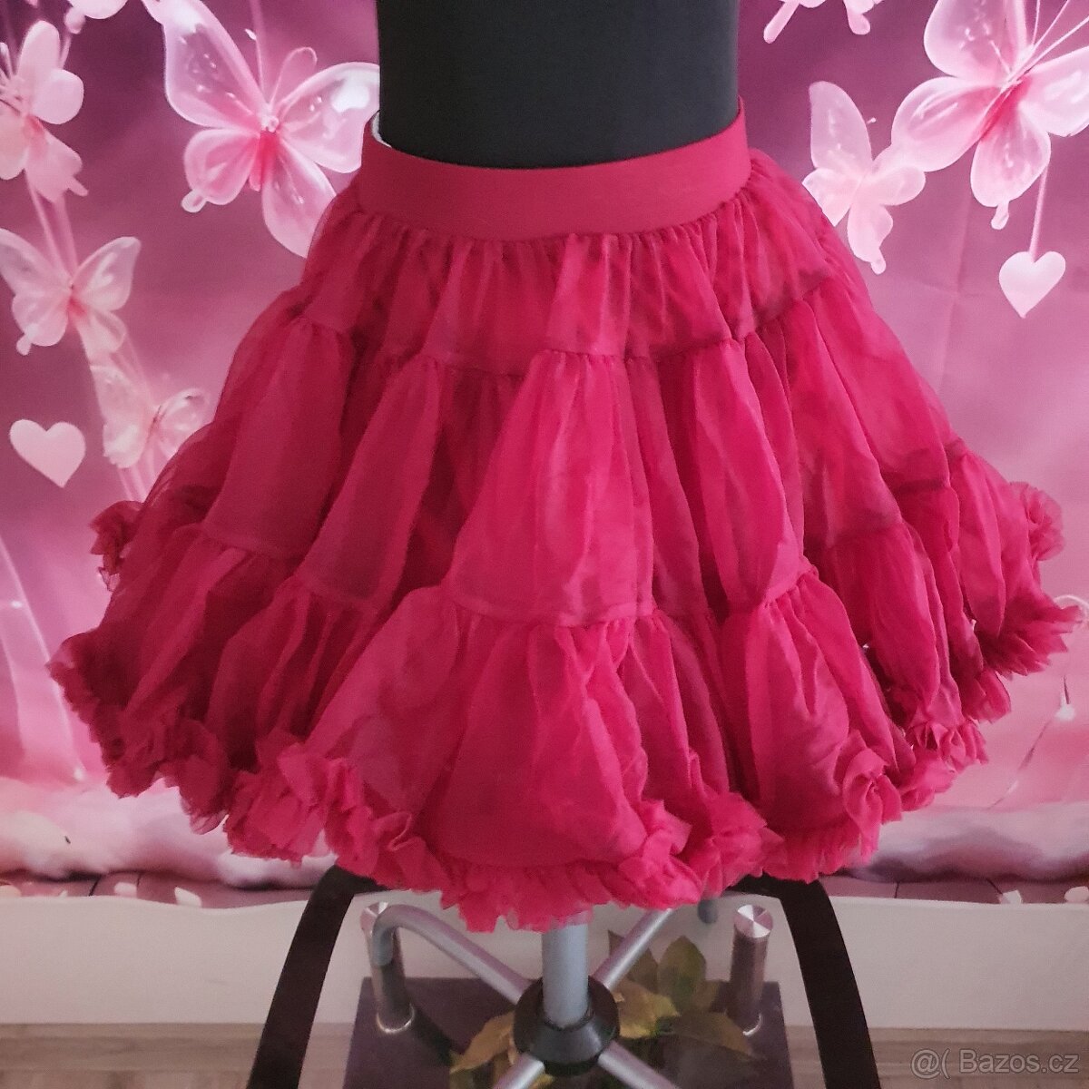 Dívčí tylová TUTU sukně vínová červená - 2