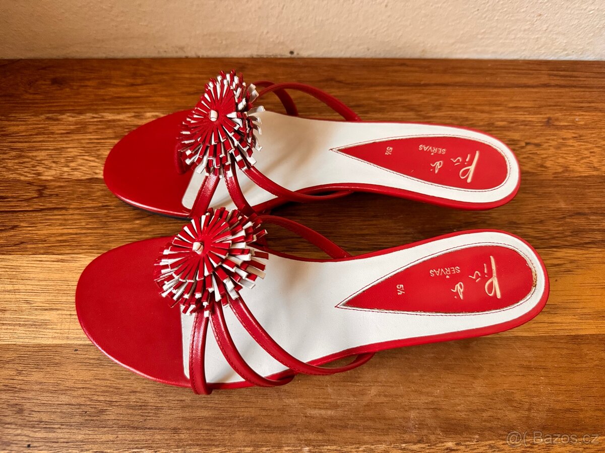 Dámské kožené letní pantofle Servas - 2