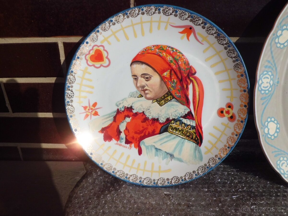 Ručně malovaný obraz na talíři. - 2