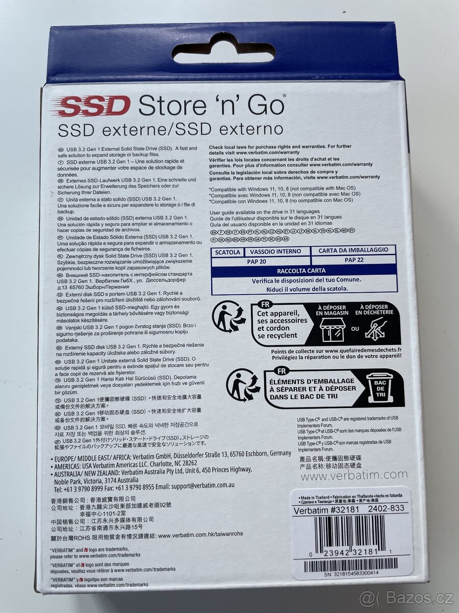 Externí disk SSD Verbatim 512 GB - 2