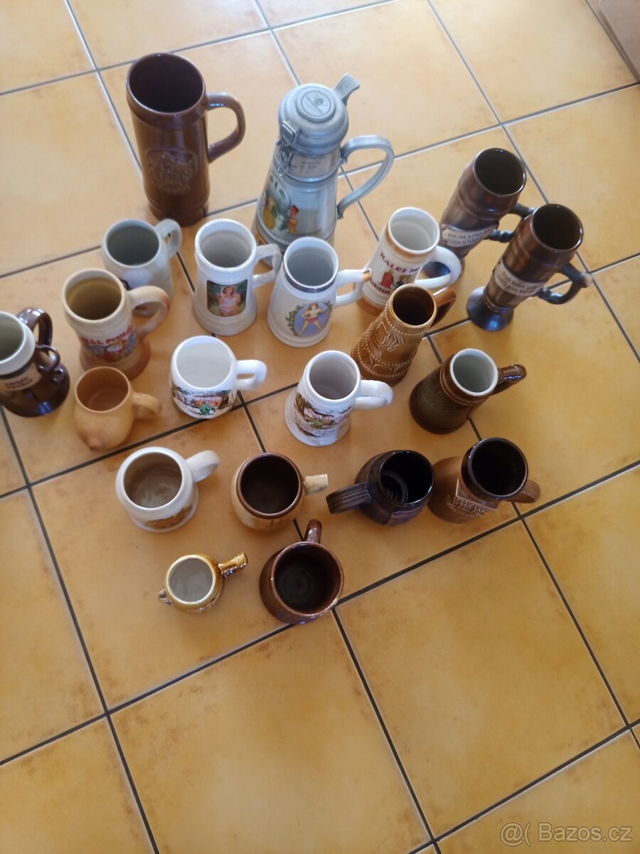 Prodám pivní skleničky keramika atd. viz foto - 2