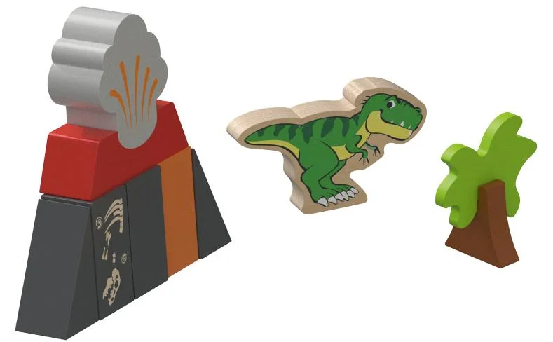 Nová SUPER dřevěná železnice Sada dinosaurů - 2