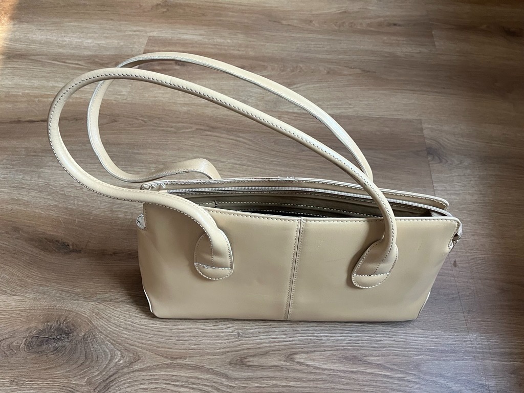 Kabelka kožená béžová - 2