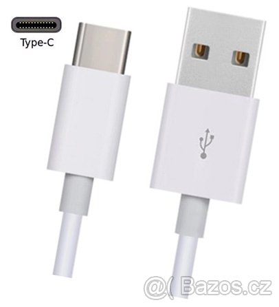 Datový a nabíjecí USB kabel typ C - bílý - 2