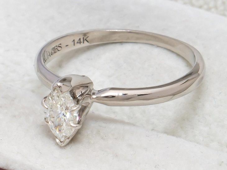 14K prsten s diamantem 0,40ct - Harr & Jacobs - certifikát - 2
