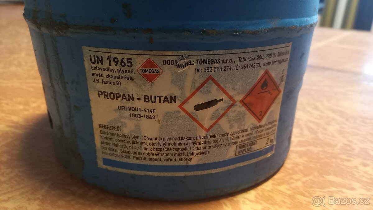 PB láhev 2kg plná-plomba, s dokladem, Mariánské Lázně - 2