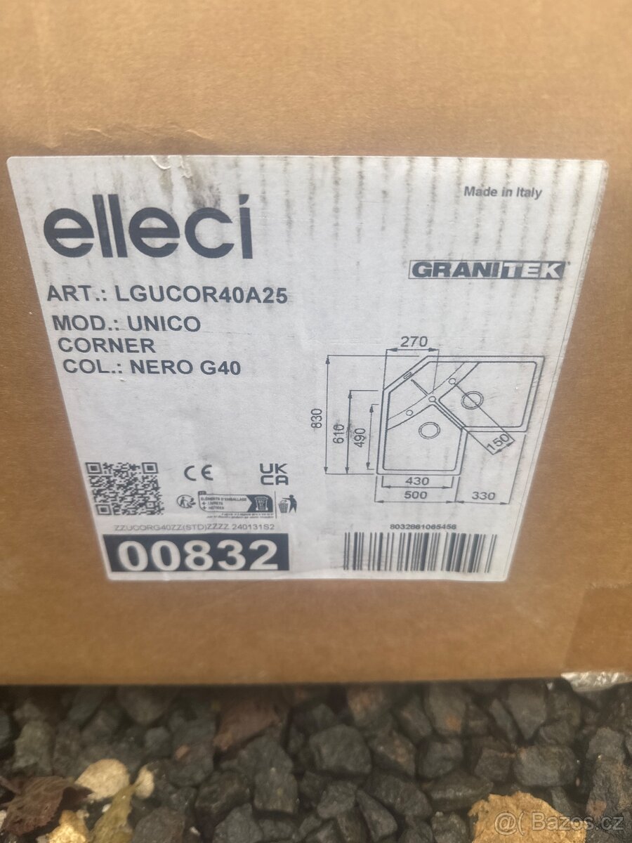 Dřez granátový rohovy - 2