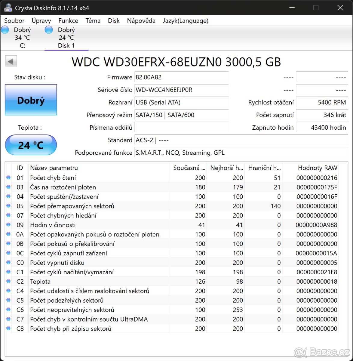 3,5" HDD WD RED 3TB SATA3 - 2