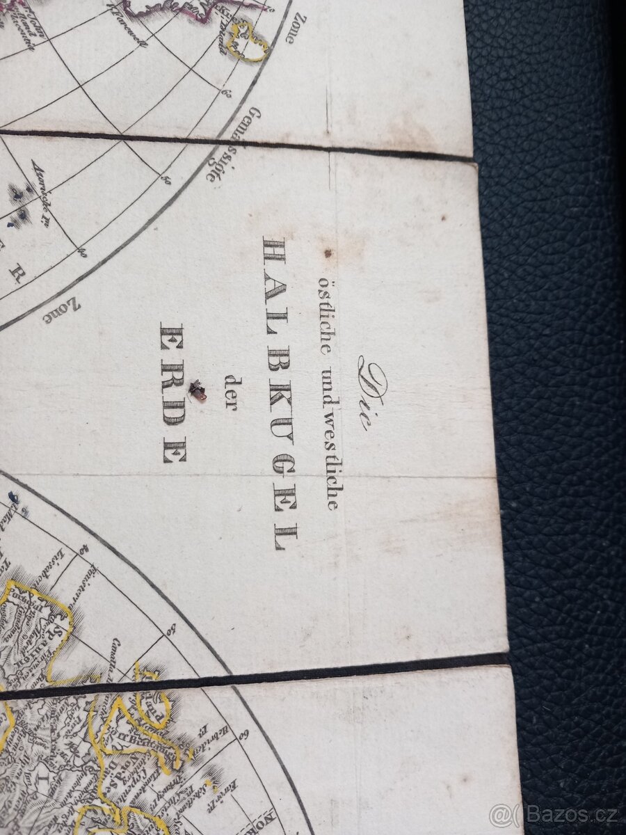 Stará mapa-Halbkugel der erde - 2