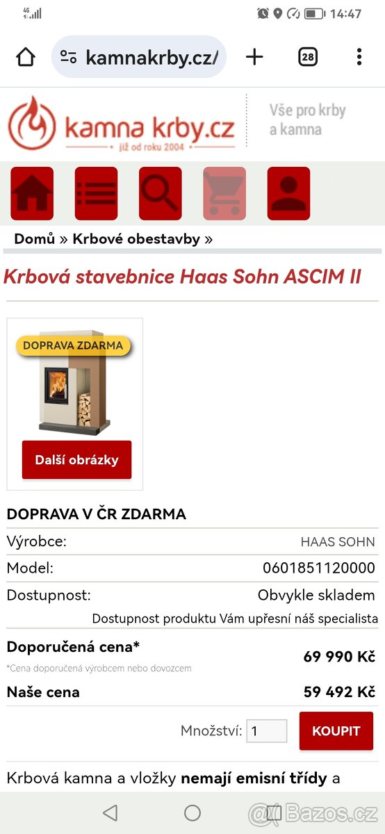 Krbová vložka/stavebnice/ Haas sohn ascim 2 - 2