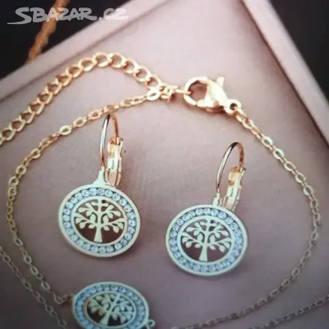 Set náušnice+řetízek s přívěškem+náramek - 2
