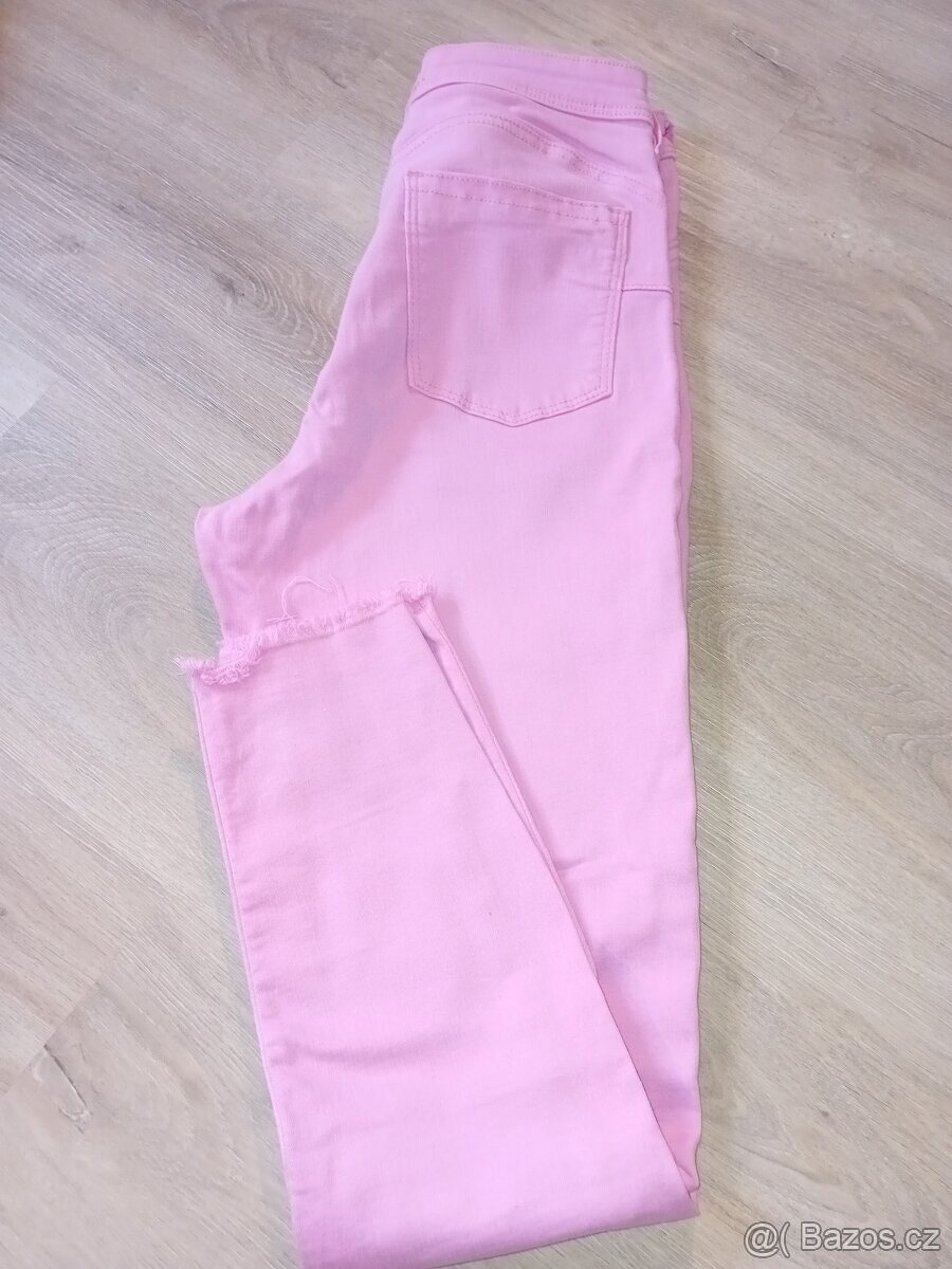Růžové džíny F&F slim - 2