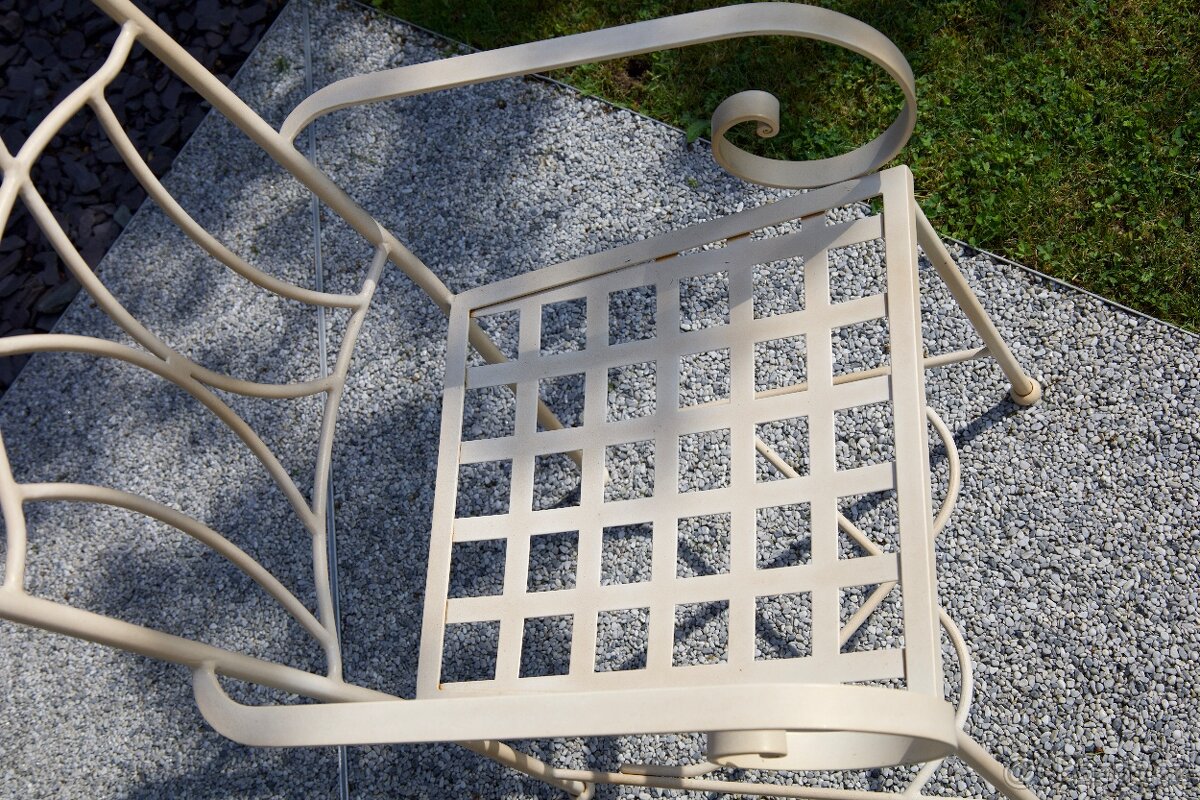 kovová židle béžová IRONART - 2
