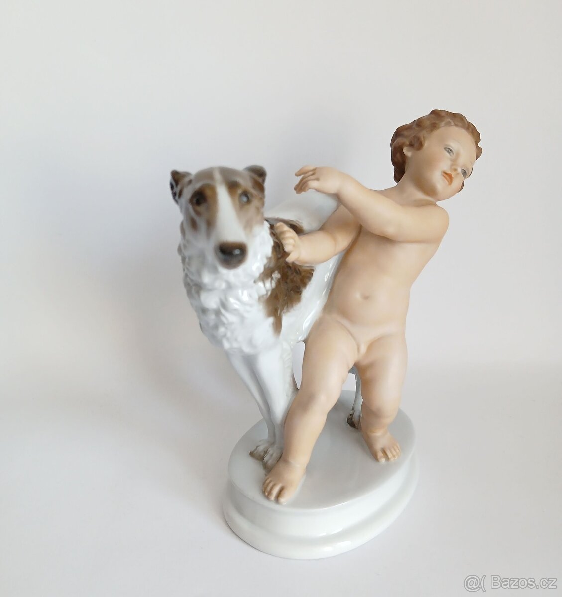 Porcelánová figurka puttiho a barzoje - Rosenthal - Německo - 2