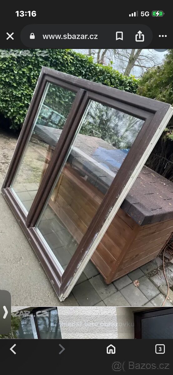 Bílo hnědé okno 150/150 - 2