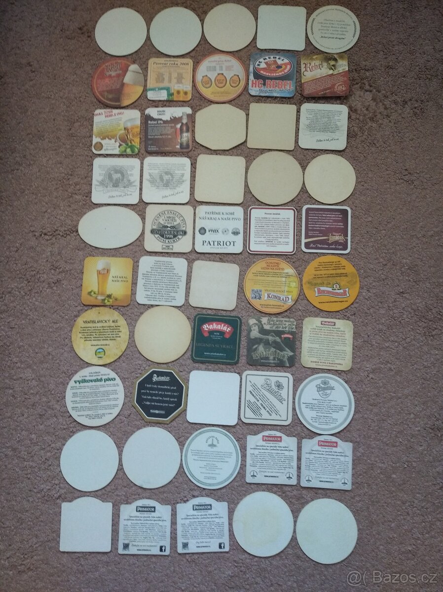 Pivní tácky českých pivovarů 132 ks - 2