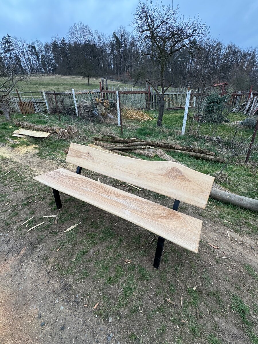 Masivní jasanová lavice - 2