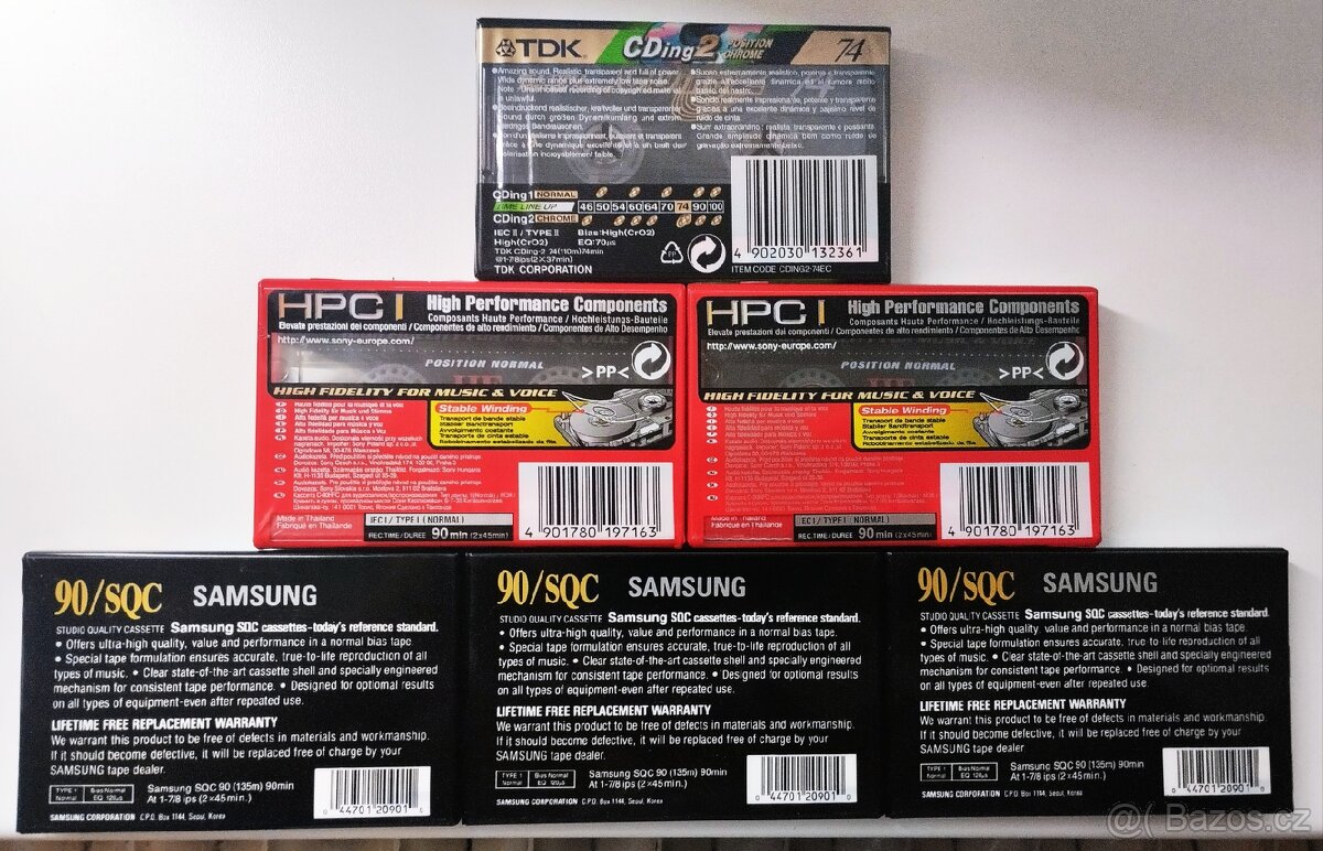 Sada 6ks NOVÝCH audiokazet (Sealed) - 2