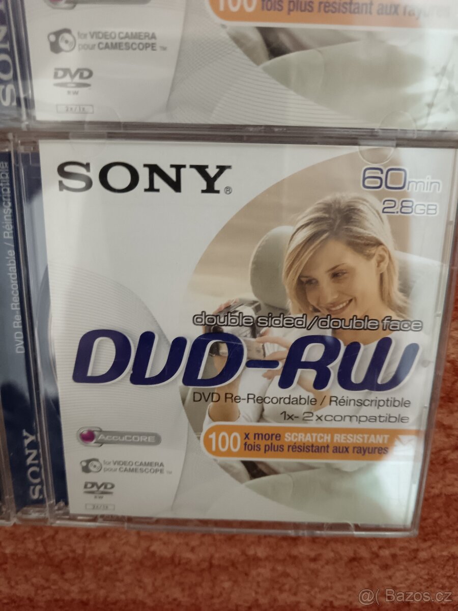 6ks SONY DVD-RW 2,8Gb Nové zabalené. 8cm - 2