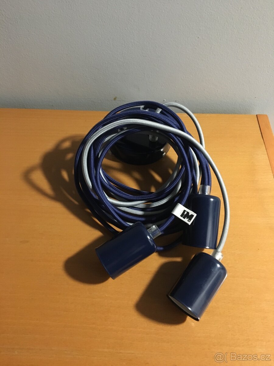 Designový závěsný lustr - modrý - 2