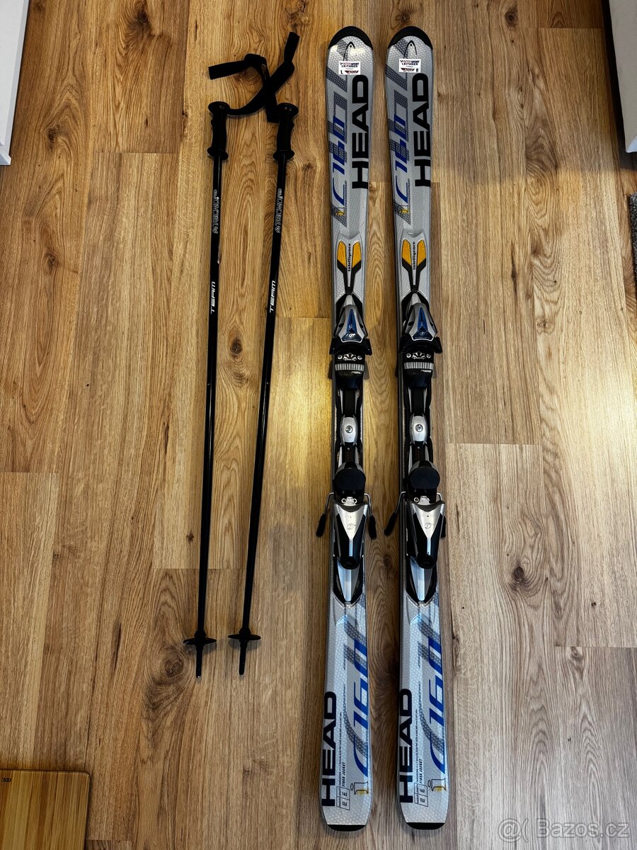 Lyže Head 160cm ,lyzarske hole - 2