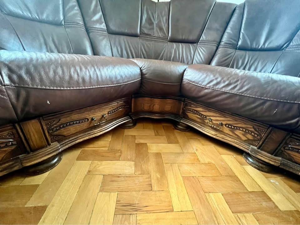 Kožená sedací souprava rohová - 2