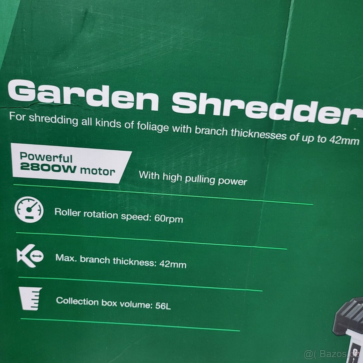 zahradní drtič válcový s nádobou, NOVÉ - 2