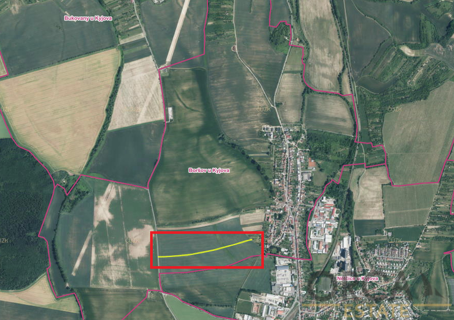 Podíl 2377 m2 na pozemcích v k.ú. Boršov u Kyjova - 2