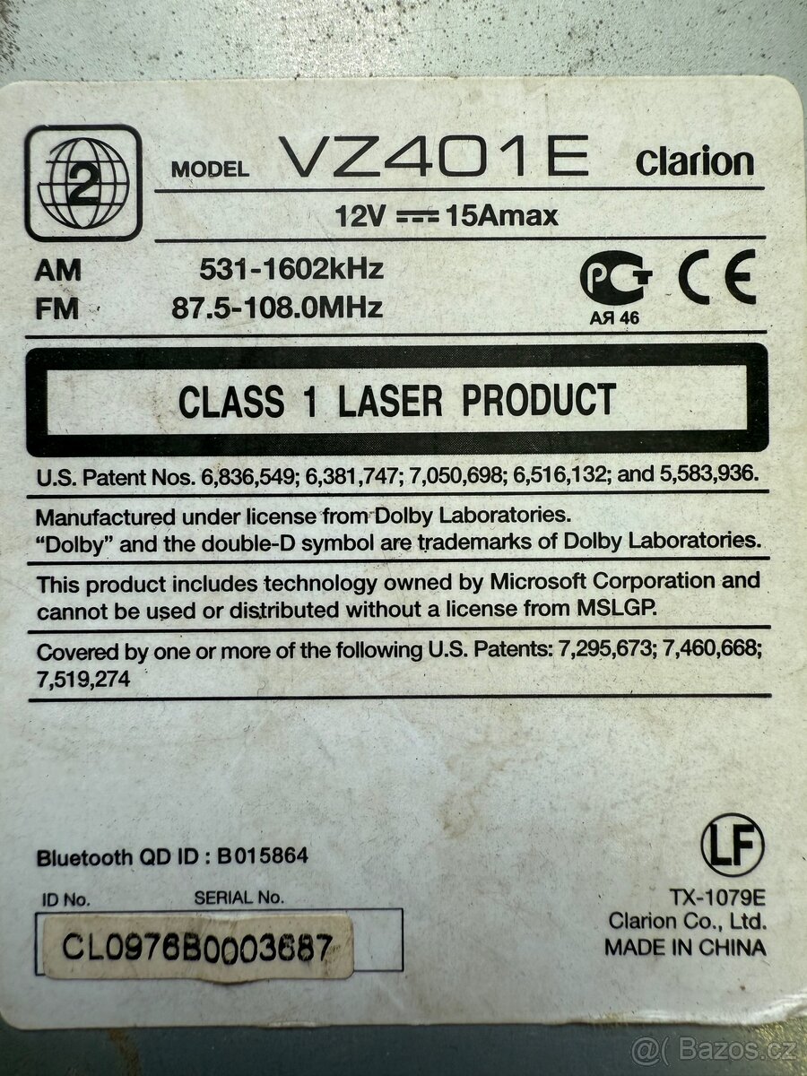 Autorádio Clarion VZ401E - 2