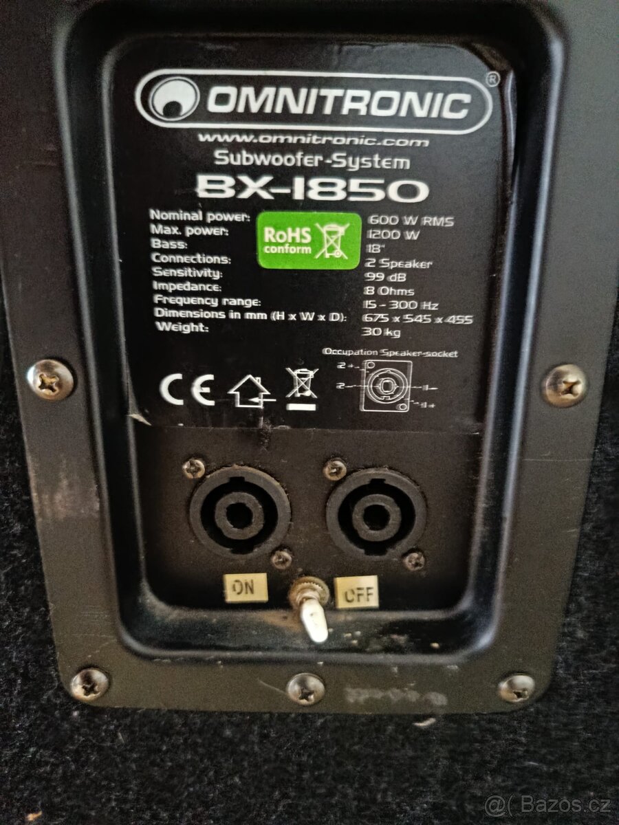 Omnitronic BX-1850 Subwoofer - 2